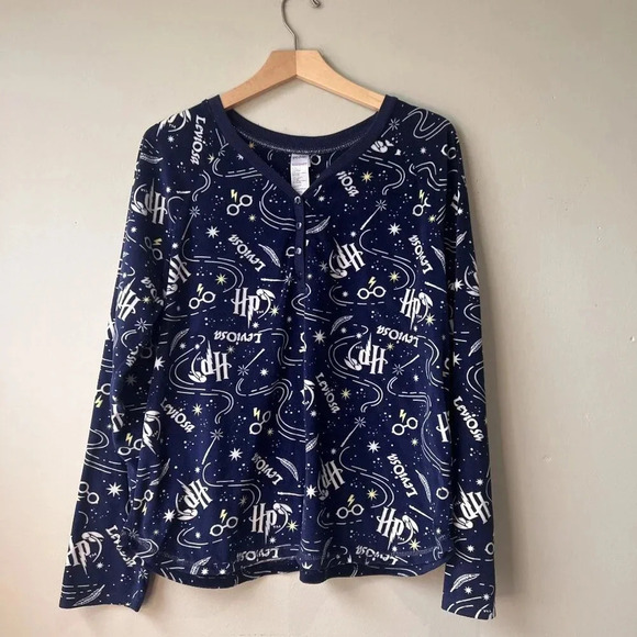 Harry‎ Potter Themed Sleepwear Top Navy Size XL 100% Polyester - Picture 1 of 3